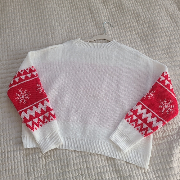 SHEIN Red and White Festive Sweater - Picture 3 of 4
